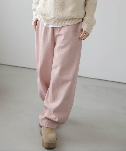 AMELY（エミリー）の「ワイドカーブパンツ（その他パンツ・レディース・ピンク/ブラウン/ベージュ/オリーブ/ブラック・M/L）」の21枚目の写真