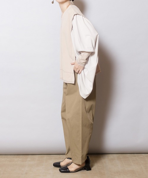 OSMOSIS（オズモーシス）の「ワイドギャザープルオーバー（Tシャツ/カットソー・レディース・カーキ/ブラック/アイボリー・ONE SIZE）」の15枚目の写真