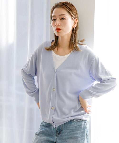 URBAN RESEARCH Sonny Label（アーバンリサーチサニーレーベル）の「『2サイズ展開/接触冷感』クールミストカーディガン（カーディガン/ボレロ・レディース・ブルー系その他/ピンク/ブラック/グレー系その他・L/SHORT）」の6枚目の写真