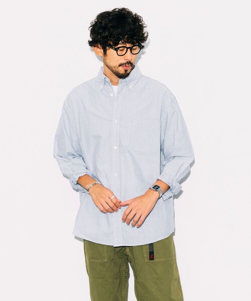 プリント フォトプリント ボタンダウン ロングスリーブ シャツ オックスフォード ボタンダウン ロングスリーブ シャツ