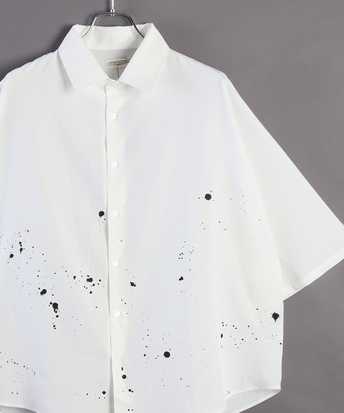 スプラッシュペイント柄 半袖ドルマンシャツ（シャツ/ブラウス