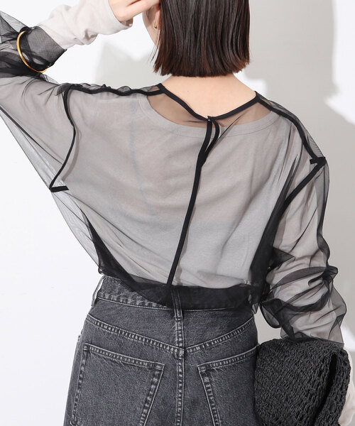 SLOBE IENA（スローブイエナ）の「《WEB限定》シアーチュールブラウス  