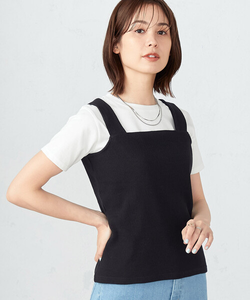 COMME CA ISM(コムサイズム)の「リブ キャミソール(キャミソール・レディース・ホワイト/ブラック・LARGE/MEDIUM)」の8枚目の写真