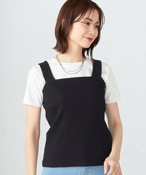 COMME CA ISM(コムサイズム)の「リブ キャミソール(キャミソール・レディース・ホワイト/ブラック・LARGE/MEDIUM)」の9枚目の写真