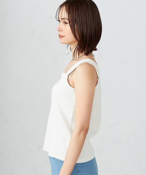 COMME CA ISM(コムサイズム)の「リブ キャミソール(キャミソール・レディース・ホワイト/ブラック・LARGE/MEDIUM)」の11枚目の写真