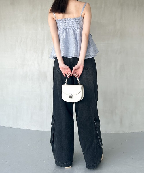 Heather(ヘザー)の「ラウンドミニフラップBAG 119101(ショルダーバッグ・レディース・オフホワイト/ブラック・ONE SIZE)」の6枚目の写真