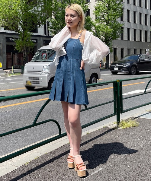 バーバリーブルーレーベル デニム ジャンパースカート プリーツ ワンピース ノ バーバリーブルーレーベル デニム ジャンパースカート プリーツ