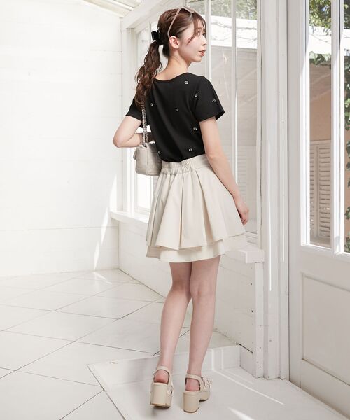 MAJESTIC LEGON（マジェスティックレゴン）の「ロマンティックエンブロイダリーTシャツ（Tシャツ/カットソー・レディース・ブラック/グレー/ブルー/オフホワイト/ブラック系その他/ピンク・MEDIUM）」の20枚目の写真