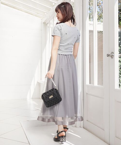 MAJESTIC LEGON（マジェスティックレゴン）の「ロマンティックエンブロイダリーTシャツ（Tシャツ/カットソー・レディース・ブラック/グレー/ブルー/オフホワイト/ブラック系その他/ピンク・MEDIUM）」の16枚目の写真