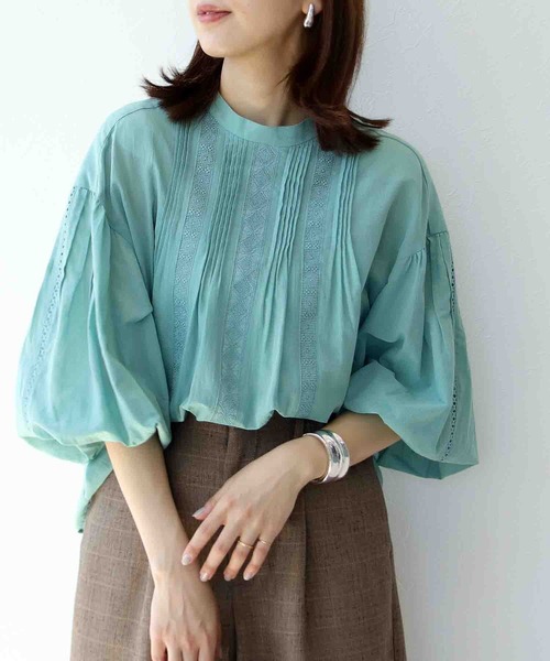 Jines（ジネス）の「シフォン オリジナルレース スモックブラウス（シャツ/ブラウス・レディース・オフホワイト/ブラック/ピンク/グリーン・38）」の3枚目の写真