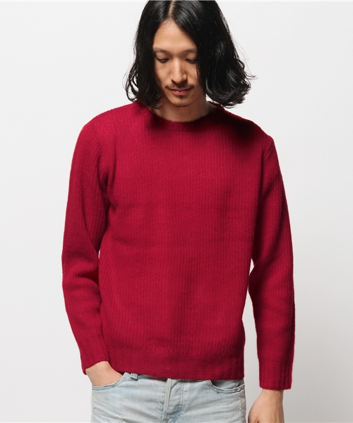 SEVENDAYS=SUNDAY(セブンデイズサンデイ)の「シェットランドウール 長袖クルーネックプルオーバー(ニット/セーター・メンズ・レッド/オフホワイト/グレー/ネイビー・MEDIUM/SMALL/LARGE)」の4枚目の写真