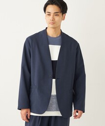 SHIPS Colors（シップス カラーズ）の「SHIPS Colors:〈洗濯機可能〉ポリトロ ノーカラー ジャケット(セットアップ対応可能)（ノーカラージャケット・メンズ・ブルー系）」