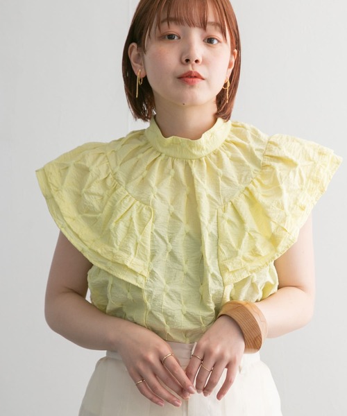 【セール】ノースリーブフリルブラウス（シャツ/ブラウス）｜KBF（ケイビーエフ） 5,720円