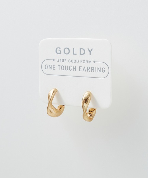 GOLDY（ゴールディ）の「ツイスト フープ ワンタッチ イヤリング（イヤリング・レディース・シルバー/ゴールド/シルバー系その他/ゴールド系その他・FREE）」の4枚目の写真