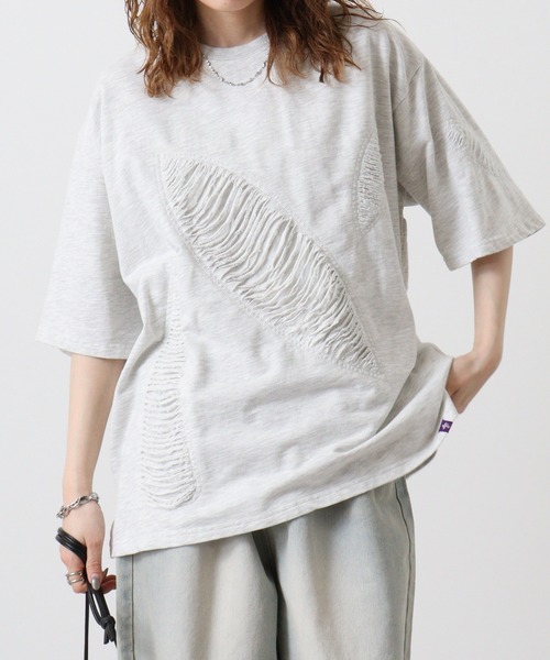 RE730(アールイーセブンサーティー)の「Damage processing Tee / ダメージTシャツ(Tシャツ/カットソー・メンズ・ブラック系1/ブラック/グレー・M/L)」の20枚目の写真