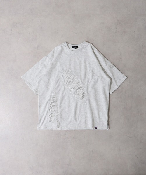 RE730(アールイーセブンサーティー)の「Damage processing Tee / ダメージTシャツ(Tシャツ/カットソー・メンズ・ブラック系1/ブラック/グレー・M/L)」の13枚目の写真