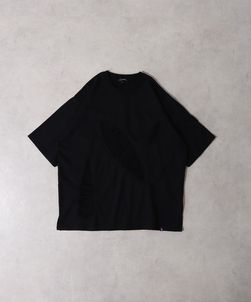 RE730(アールイーセブンサーティー)の「Damage processing Tee / ダメージTシャツ(Tシャツ/カットソー・メンズ・ブラック系1/ブラック/グレー・M/L)」の9枚目の写真