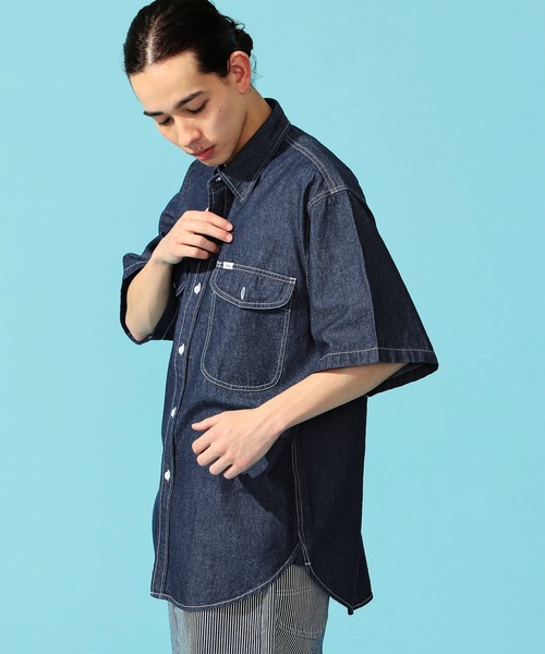 セール】Lee/リー ビッグワークポケット ハーフスリーブデニムシャツ