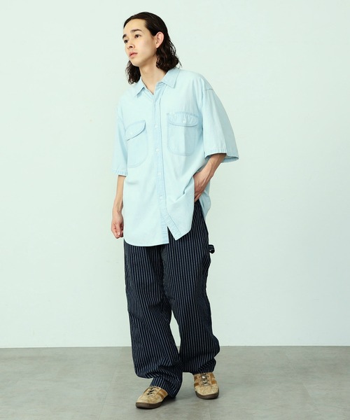 セール】Lee/リー ビッグワークポケット ハーフスリーブデニムシャツ