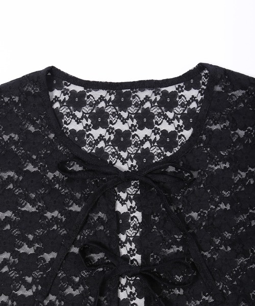 PHILLY（フィリー）の「【PHILLY】リボンレースカーディガン（Tシャツ/カットソー・レディース・ブラック/ホワイト・FREE）」の18枚目の写真