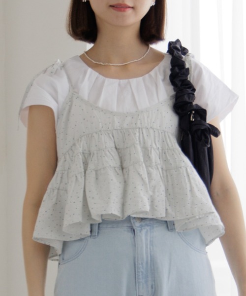 【セール】ダンシングフリルキャミ（キャミソール）｜flower（フラワー）