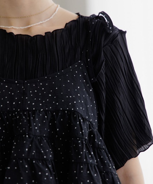 flower(フラワー)の「ダンシングフリルキャミ(キャミソール・レディース・ブラック/ホワイト・FREE)」の6枚目の写真