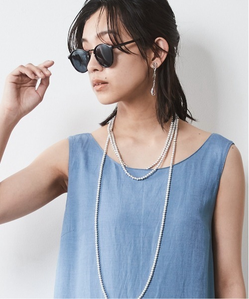 CHIC STYLE(シックスタイル)の「<大きいサイズ>レーヨン麻ノースリーブマキシワンピース シックスタイル(ワンピース・レディース・ブラウン/ブラック/ブルー・LL/3L/4L/5L/L)」の18枚目の写真