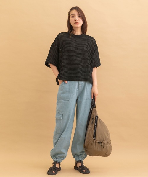 POU DOU DOU(プードゥドゥ)の「レースジャガードプルオーバー(Tシャツ/カットソー・レディース・オフホワイト/ブラック/ライトブルー・3)」の15枚目の写真