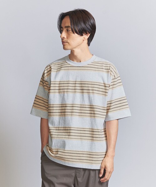 BEAUTY&YOUTH UNITED ARROWS（ビューティーアンドユースユナイテッドアローズ）の「10oz ヘビー ボーダー クルーネック Tシャツ（Tシャツ/カットソー・メンズ・ホワイト/ライトグレー/ダークグレー・L/XL/XXL/M/S）」の4枚目の写真