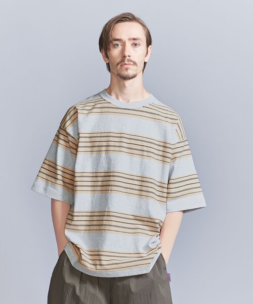 BEAUTY&YOUTH UNITED ARROWS（ビューティーアンドユースユナイテッドアローズ）の「10oz ヘビー ボーダー クルーネック Tシャツ（Tシャツ/カットソー・メンズ・ホワイト/ライトグレー/ダークグレー・L/XL/XXL/M/S）」の6枚目の写真