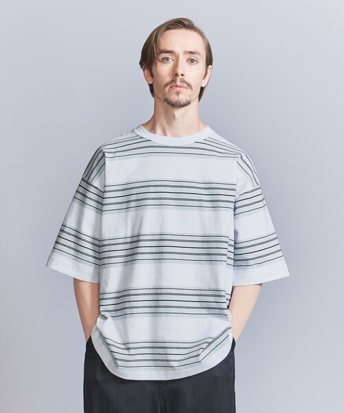 BEAUTY&YOUTH UNITED ARROWS（ビューティーアンドユースユナイテッドアローズ）の「10oz ヘビー ボーダー クルーネック Tシャツ（Tシャツ/カットソー・メンズ・ホワイト/ライトグレー/ダークグレー・L/XL/XXL/M/S）」の10枚目の写真