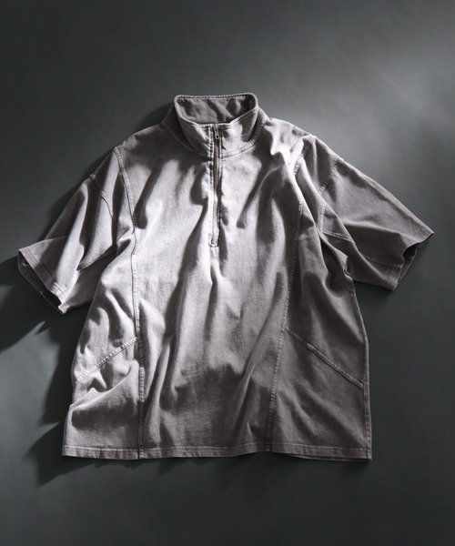 HARE（ハレ）の「ピグメントキリカエBIGハーフZIP (HARE)（Tシャツ/カットソー・メンズ・レッド/ブラック/グレー・FREE）」の3枚目の写真