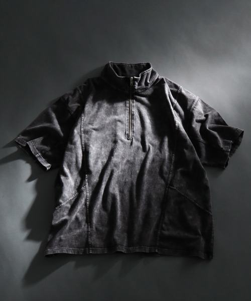 HARE（ハレ）の「ピグメントキリカエBIGハーフZIP (HARE)（Tシャツ/カットソー・メンズ・レッド/ブラック/グレー・FREE）」の2枚目の写真