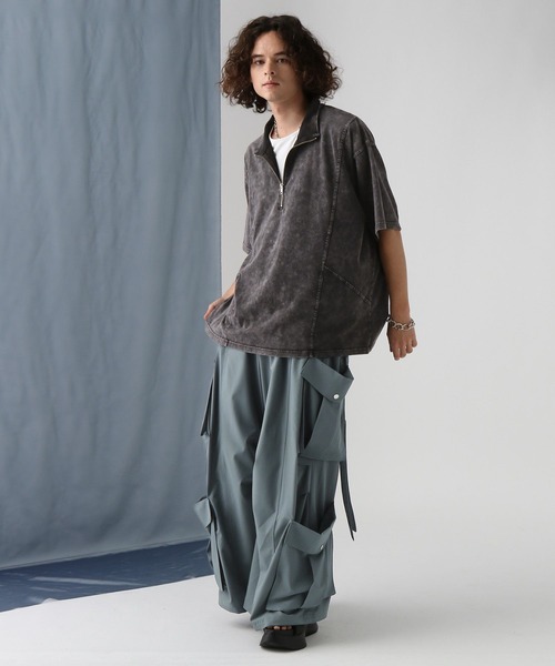 HARE（ハレ）の「ピグメントキリカエBIGハーフZIP (HARE)（Tシャツ/カットソー・メンズ・レッド/ブラック/グレー・FREE）」の11枚目の写真