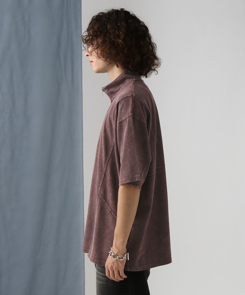 HARE（ハレ）の「ピグメントキリカエBIGハーフZIP (HARE)（Tシャツ/カットソー・メンズ・レッド/ブラック/グレー・FREE）」の22枚目の写真