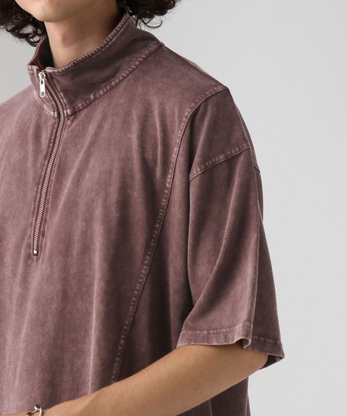 HARE（ハレ）の「ピグメントキリカエBIGハーフZIP (HARE)（Tシャツ/カットソー・メンズ・レッド/ブラック/グレー・FREE）」の19枚目の写真