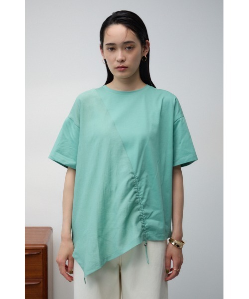 AZUL by moussy(アズールバイマウジー)の「ドロストデザインカットトップス(Tシャツ/カットソー・レディース・オフホワイト/ブラック/ライトグリーン・FREE)」の8枚目の写真