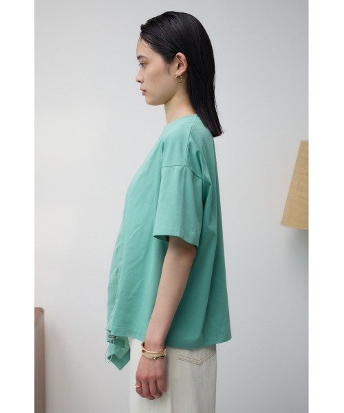 AZUL by moussy(アズールバイマウジー)の「ドロストデザインカットトップス(Tシャツ/カットソー・レディース・オフホワイト/ブラック/ライトグリーン・FREE)」の10枚目の写真