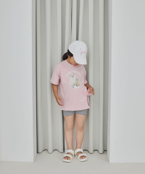 10C REPIPI（ジューシーレピピ）の「【10C REPIPI】リブハーフレギンス（その他パンツ・キッズ・ピンク/ホワイト×ブラック/ブラック・110cm/120cm/130cm）」の4枚目の写真