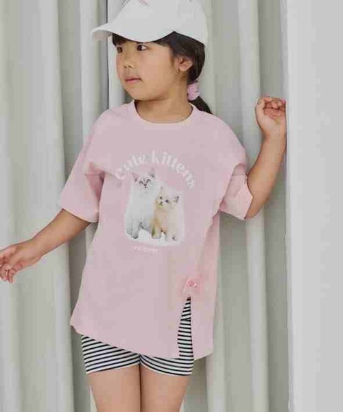 10C REPIPI（ジューシーレピピ）の「【10C REPIPI】リブハーフレギンス（その他パンツ・キッズ・ピンク/ホワイト×ブラック/ブラック・110cm/120cm/130cm）」の5枚目の写真