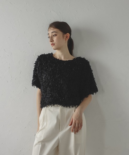MINERTE(ミネルテ)の「【MINERTE】fringe tops / フリンジトップス(Tシャツ/カットソー・レディース・キナリ/ブラック・FREE)」の9枚目の写真