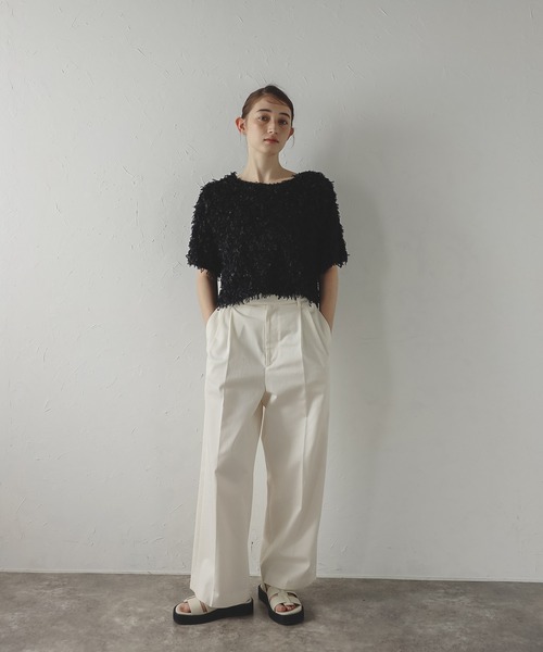 MINERTE(ミネルテ)の「【MINERTE】fringe tops / フリンジトップス(Tシャツ/カットソー・レディース・キナリ/ブラック・FREE)」の11枚目の写真