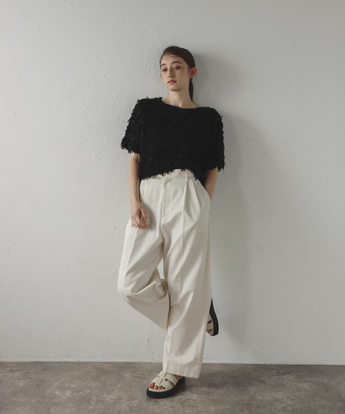 MINERTE(ミネルテ)の「【MINERTE】fringe tops / フリンジトップス(Tシャツ/カットソー・レディース・キナリ/ブラック・FREE)」の12枚目の写真