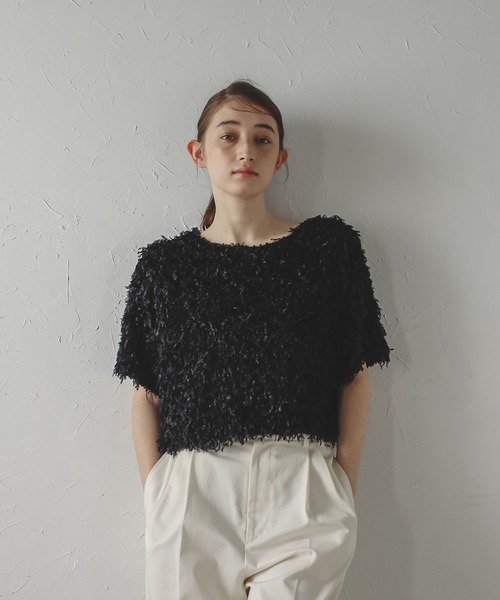 MINERTE(ミネルテ)の「【MINERTE】fringe tops / フリンジトップス(Tシャツ/カットソー・レディース・キナリ/ブラック・FREE)」の14枚目の写真