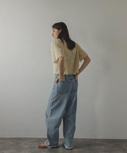 MINERTE(ミネルテ)の「【MINERTE】fringe tops / フリンジトップス(Tシャツ/カットソー・レディース・キナリ/ブラック・FREE)」の5枚目の写真
