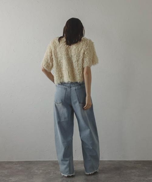 MINERTE(ミネルテ)の「【MINERTE】fringe tops / フリンジトップス(Tシャツ/カットソー・レディース・キナリ/ブラック・FREE)」の6枚目の写真