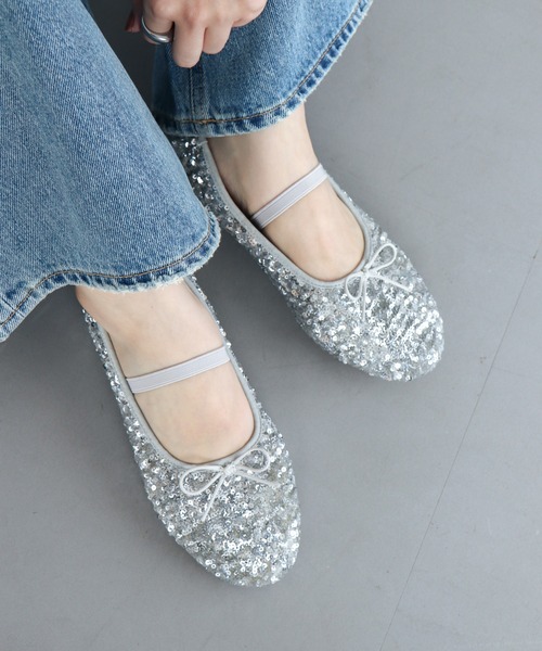 EVOL(イーボル)の「【EVOL】スパンコールラウンドバレエ IX5530(バレエシューズ・レディース・マルチ/シルバー/ブラック/ベージュ・22.5cm/22.0cm/23.5cm/23.0cm/25.0cm/24.5cm/24.0cm)」の4枚目の写真