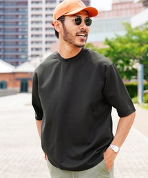 TR/PU スムース 5分袖 無地 Tシャツ カットソー