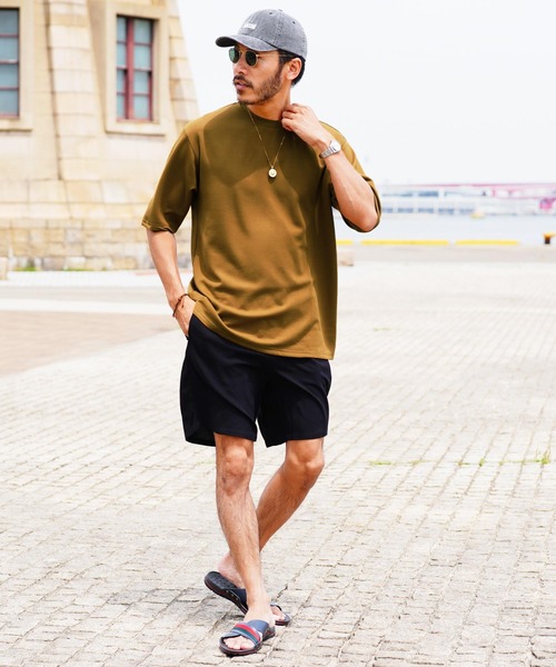 jiggys shop(ジギーズショップ)の「TR/PU スムース 5分袖 無地 Tシャツ カットソー(Tシャツ/カットソー・メンズ・ホワイト/グレー/チャコール/マスタード/ブルーグリーン・MEDIUM/LARGE/X-LARGE)」の21枚目の写真