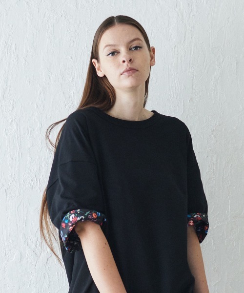 rehacer(レアセル)の「rehacer : Botanical Roll Up CS / ボタニカルロール アップ カットソー(Tシャツ/カットソー・メンズ・ホワイト/ブラック・SMALL/MEDIUM/LARGE/X-LARGE)」の2枚目の写真